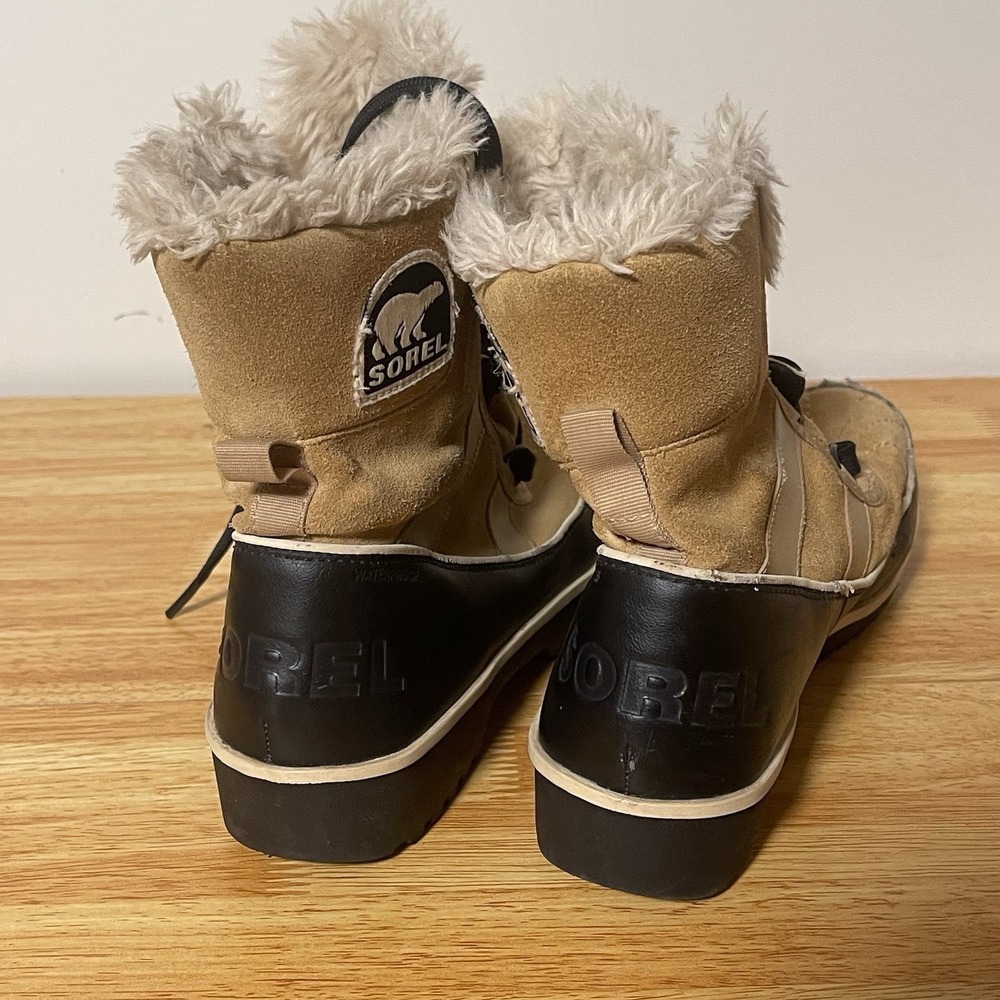 SOREL Tivoli II Tan Suede Waterproof Lined Winter Boots NL2089-373 Womens 9 - Picture 6 of 7